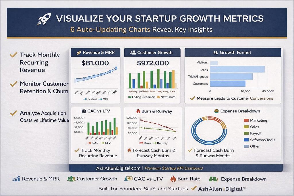 Startup Kpi Dashboard Excel Template