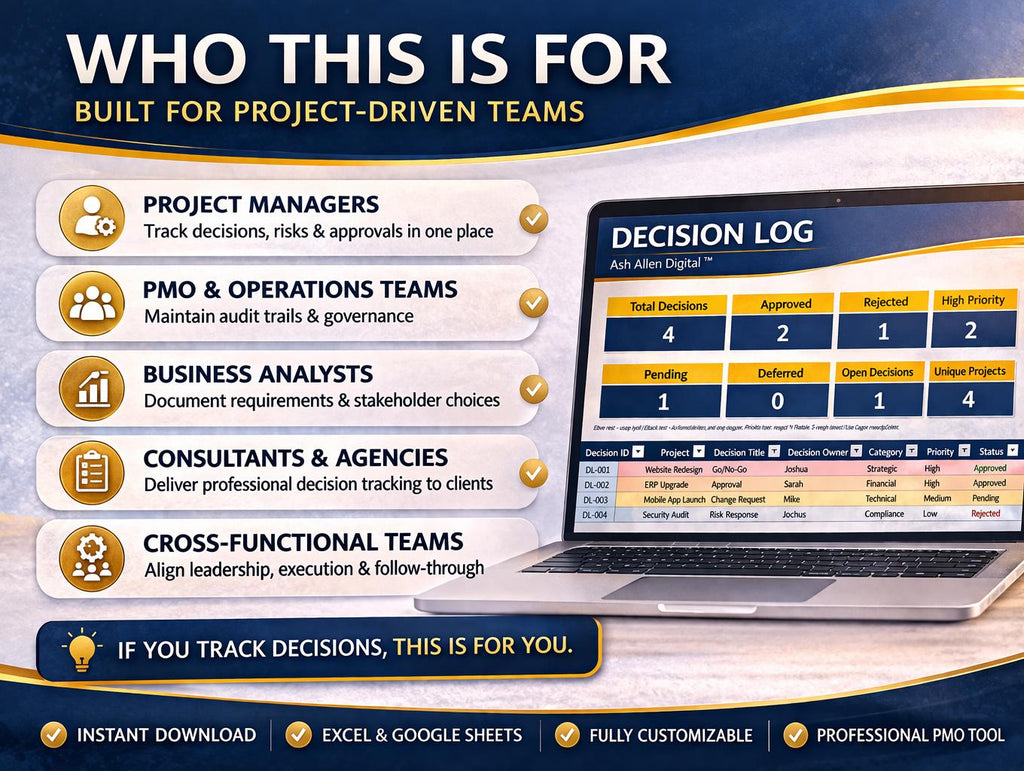 Decision Log Excel Template