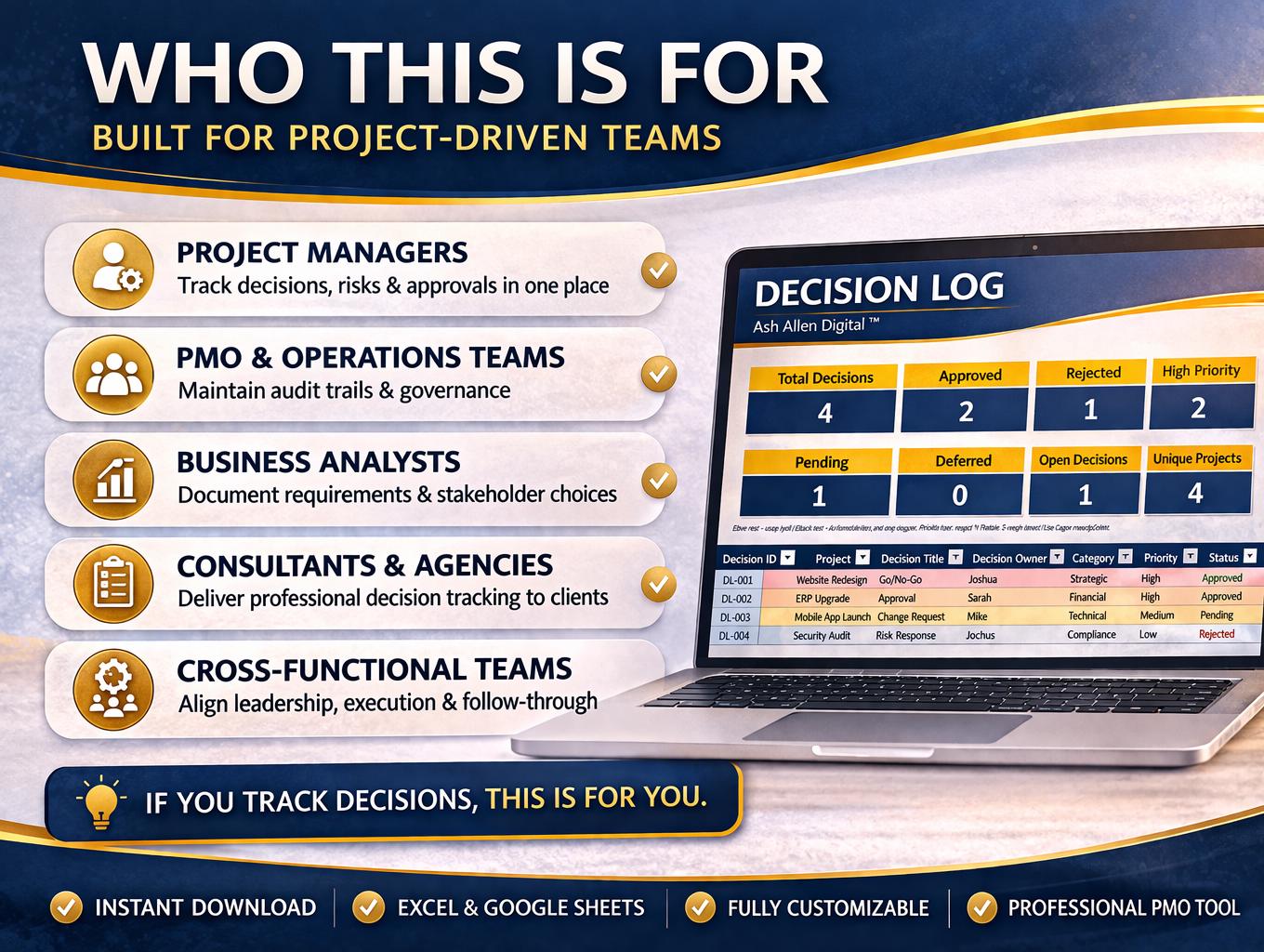 Decision Log Excel Template