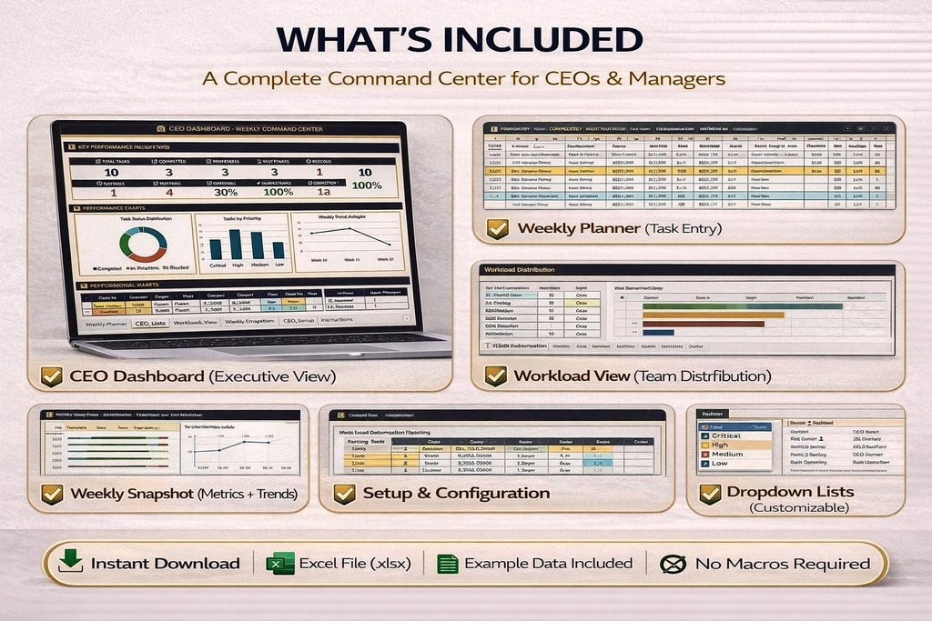 CEO Dashboard Excel Template