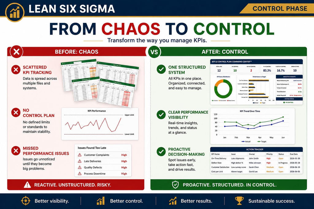 Lean Six Sigma KPI Dashboard Excel