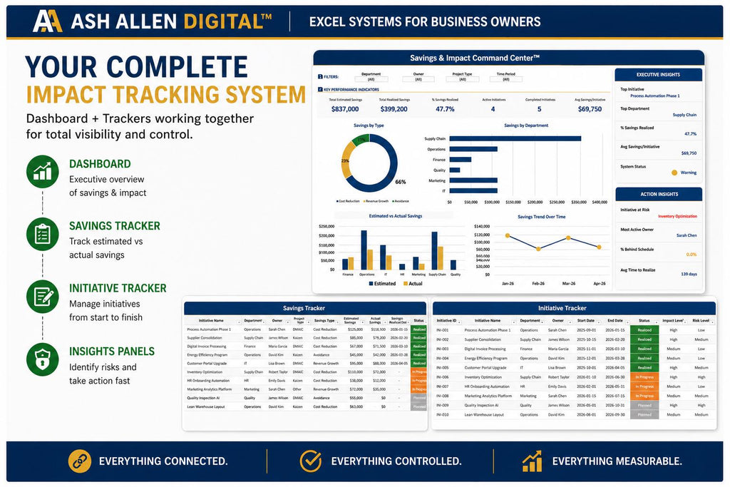 Lean Six Sigma Savings Excel