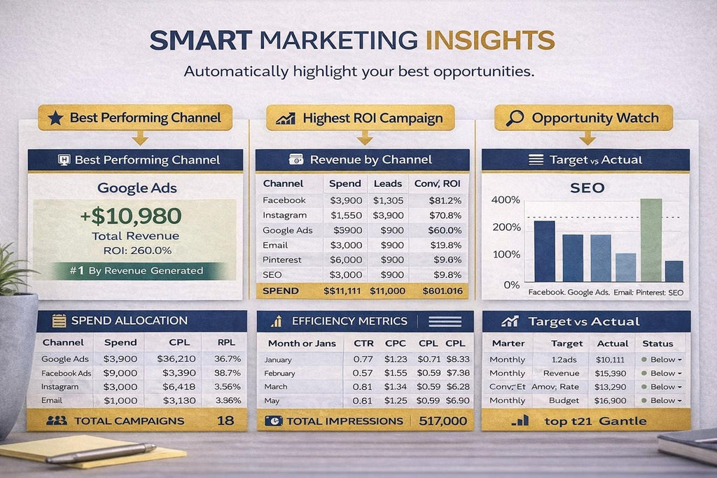Marketing Dashboard Excel Template
