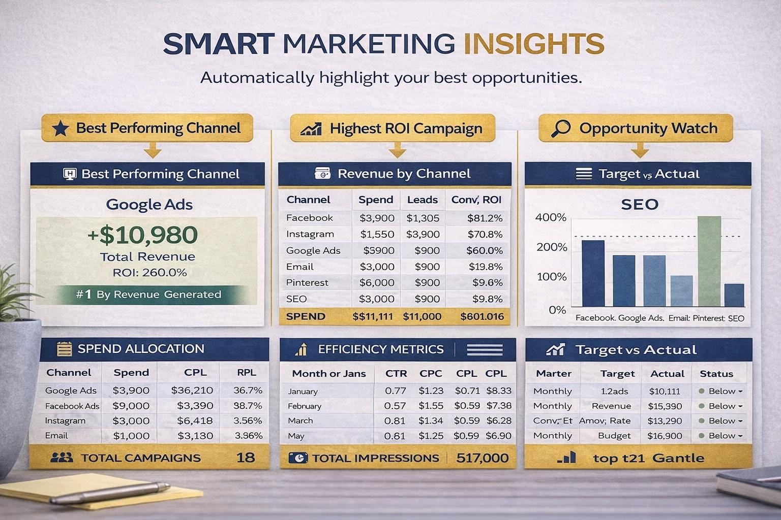 Marketing Dashboard Excel Template