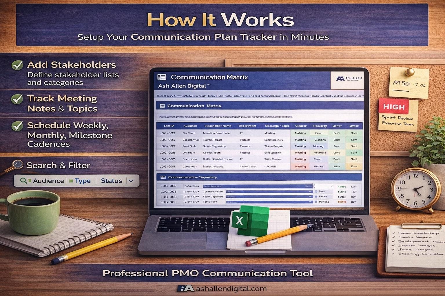 Project Communication Plan Excel Template