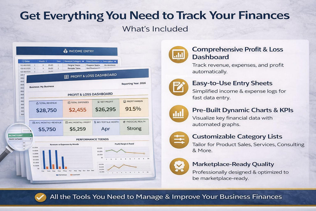 Profit and Loss Dashboard Excel