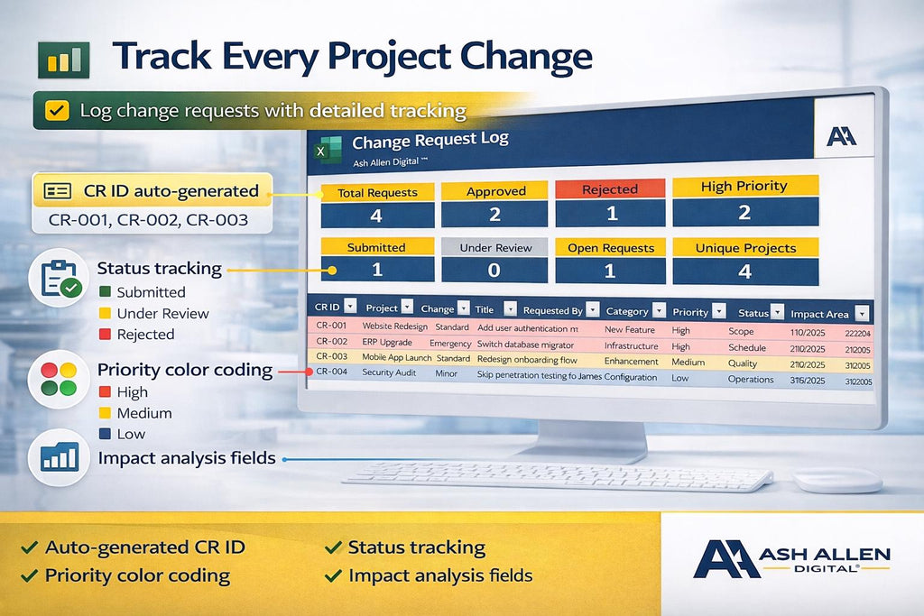 Excel Change Request Log Tracker