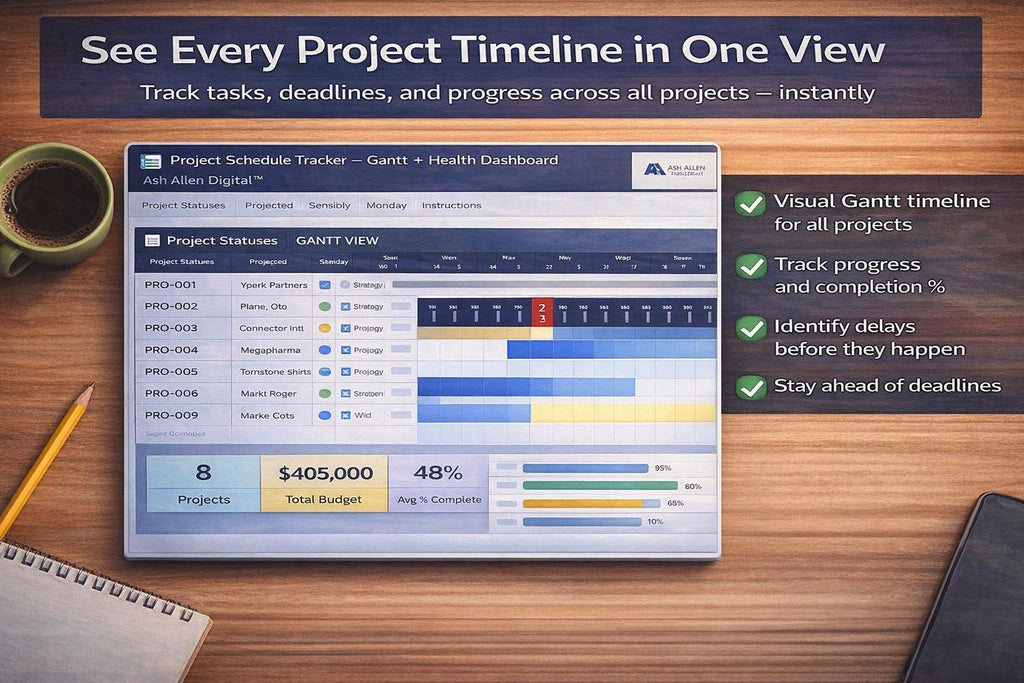 Project Schedule Tracker Excel Template