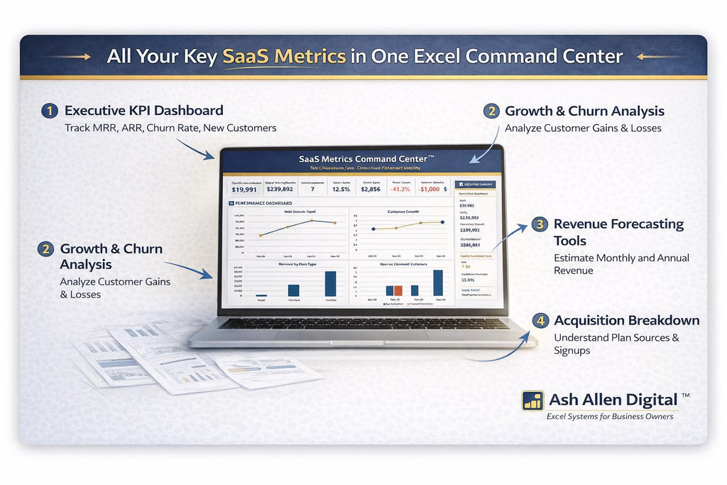 SaaS Dashboard Excel Template
